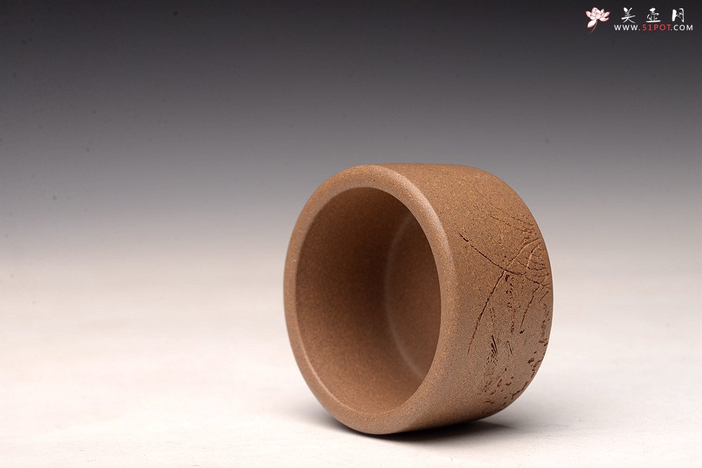 紫砂壶图片：原矿段泥 扳指杯  - 宜兴紫砂壶网