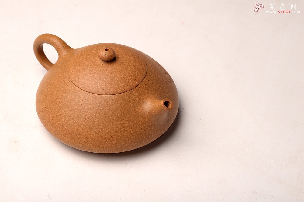 紫砂壶图片：柔中带刚  曲峰经典作品 精品老段泥西施瓢  - 宜兴紫砂壶网