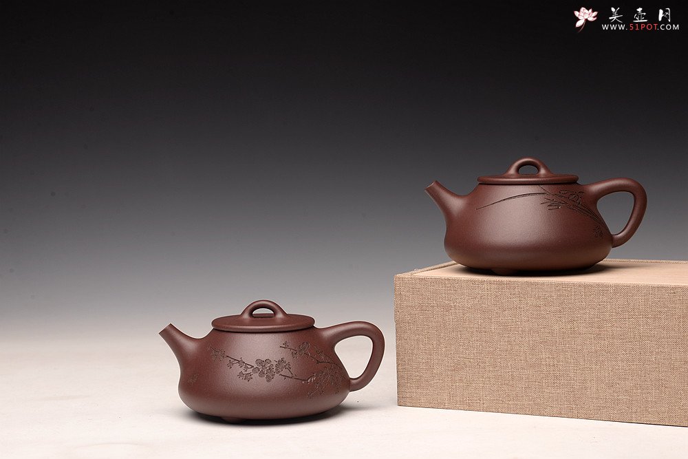 紫砂壶图片：梅骨兰香 全手子冶石瓢 骨肉均挺之精品 - 宜兴紫砂壶网