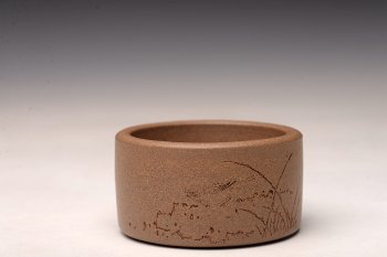 紫砂壶图片：原矿段泥 扳指杯  - 宜兴紫砂壶网