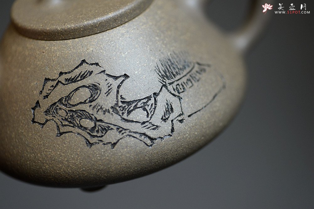 紫砂壶图片：周路健丙申夏全手新作  古意盎然 优质青段 心舟石瓢 陆轶舟文气装饰 - 宜兴紫砂壶网