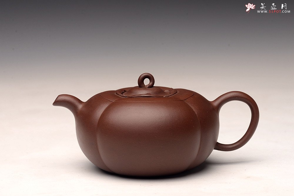 紫砂壶图片：潘丹初丙申夏精品 筋囊花货 全手玉柿二式 秀美逸品 爱不释手的精品 - 宜兴紫砂壶网