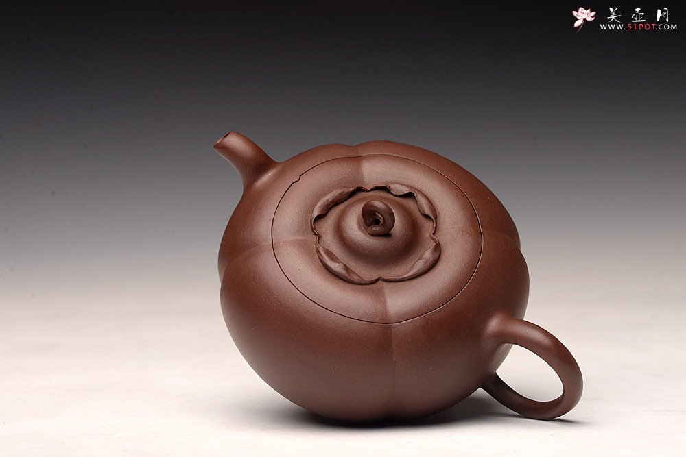 紫砂壶图片：潘丹初丙申夏精品 筋囊花货 全手玉柿二式 秀美逸品 爱不释手的精品 - 宜兴紫砂壶网