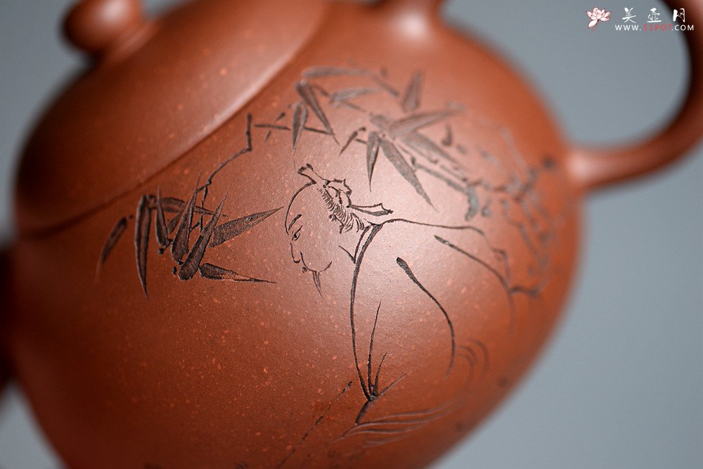 紫砂壶图片：美壶特惠 路达作品 全手文旦 一树装饰 圆润饱满 实用耐品 - 宜兴紫砂壶网