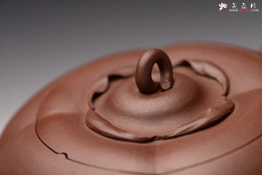 紫砂壶图片：潘丹初丙申夏精品 筋囊花货 全手玉柿二式 秀美逸品 爱不释手的精品 - 宜兴紫砂壶网