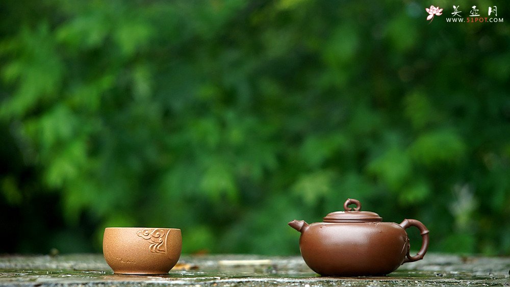 紫砂壶图片：实力派潘丹初丙申夏 优质紫泥  国画入壶 秀雅文气 全手原创福竹o(∩_∩)o - 宜兴紫砂壶网