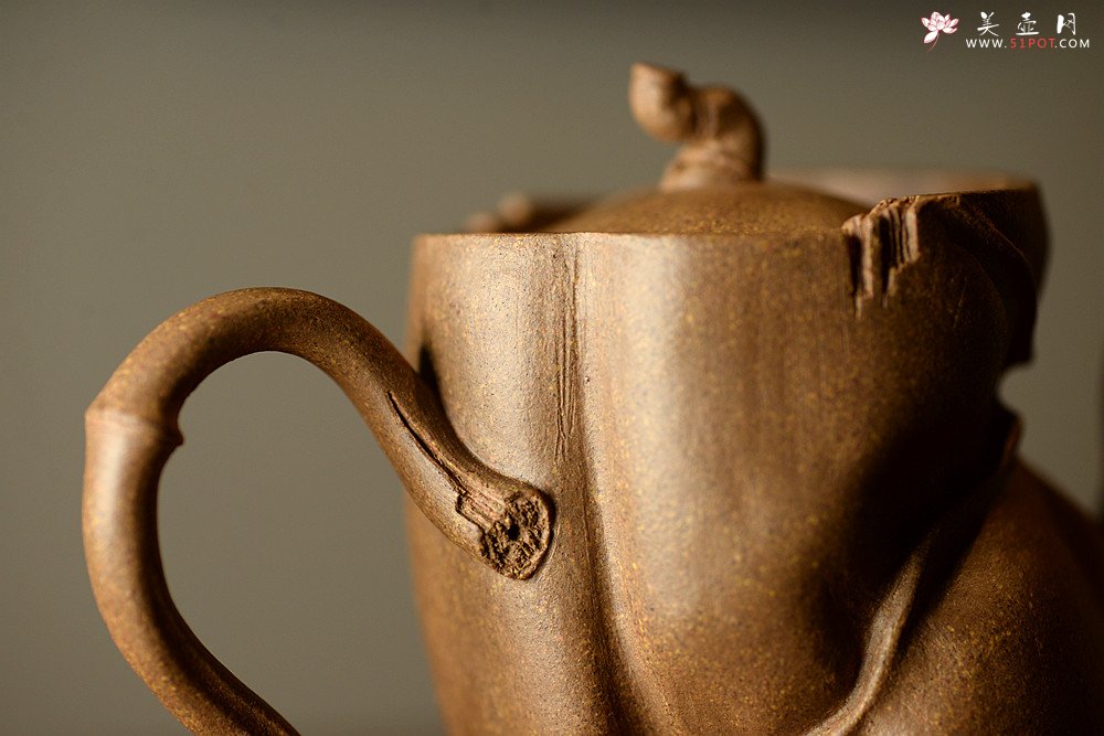 紫砂壶图片：林秀明丙申夏全手原创 摹竹韵寓隐逸之风 隐逸二式 养怡之福可得永年 - 宜兴紫砂壶网