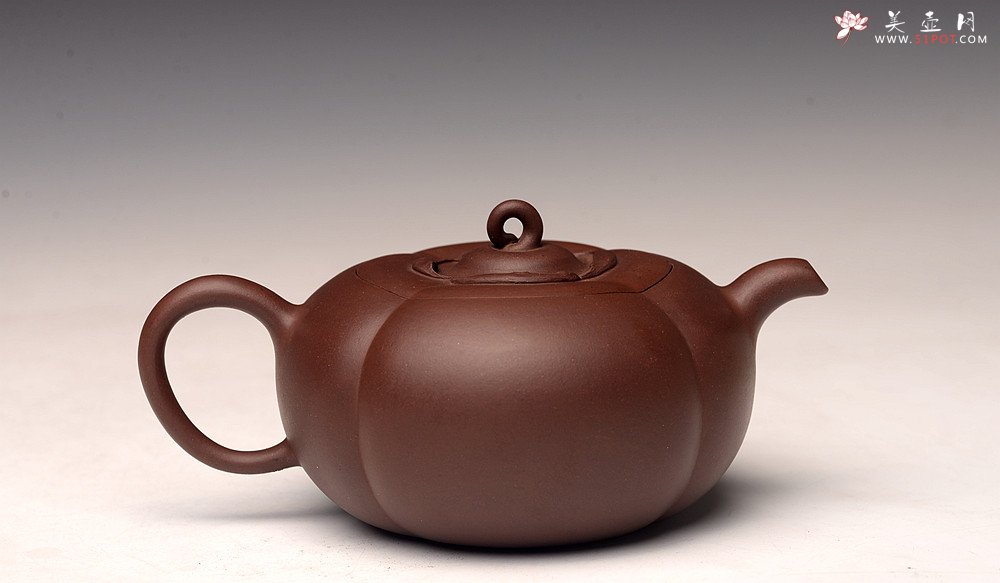 紫砂壶图片：潘丹初丙申夏精品 筋囊花货 全手玉柿二式 秀美逸品 爱不释手的精品 - 宜兴紫砂壶网