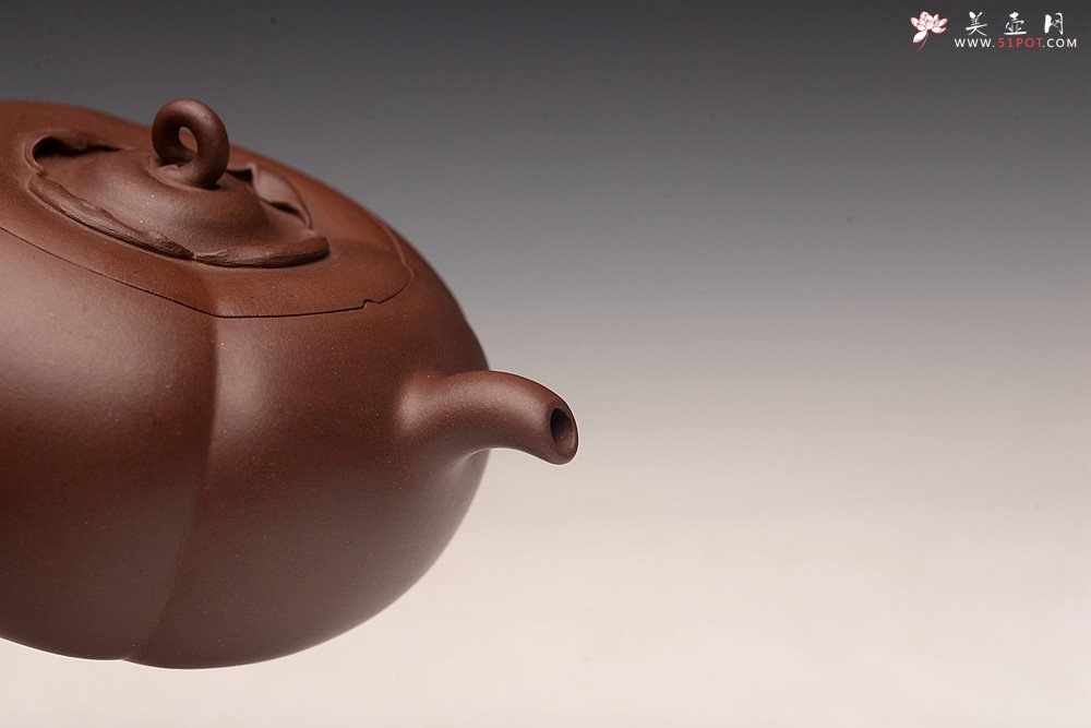 紫砂壶图片：潘丹初丙申夏精品 筋囊花货 全手玉柿二式 秀美逸品 爱不释手的精品 - 宜兴紫砂壶网