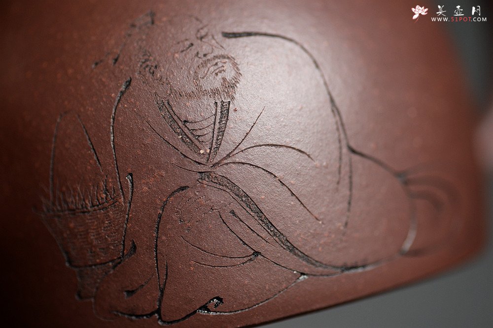 紫砂壶图片：文人作品 全手矮秦权 游心堂装饰  传统经典 - 宜兴紫砂壶网