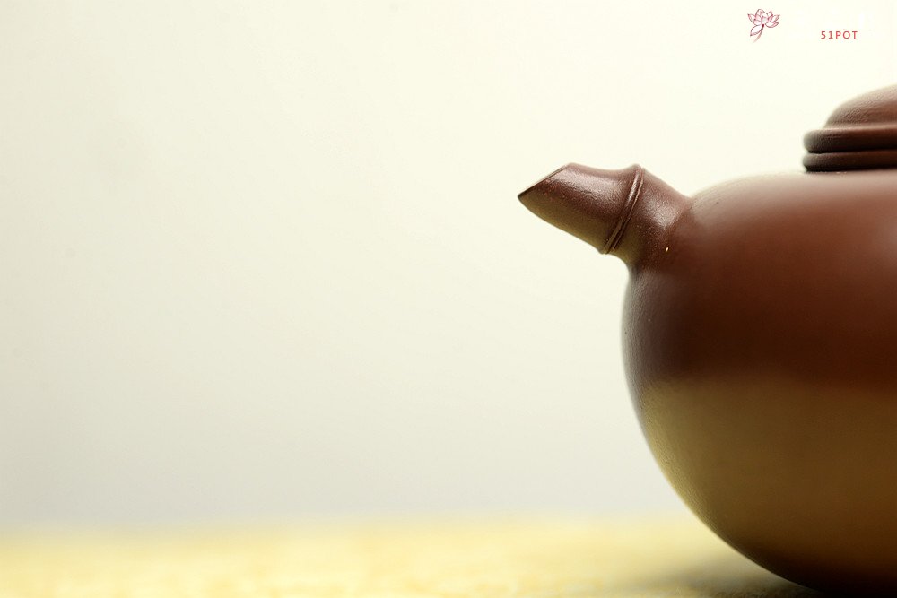 紫砂壶图片：实力派潘丹初丙申夏 优质紫泥  国画入壶 秀雅文气 全手原创福竹o(∩_∩)o - 宜兴紫砂壶网