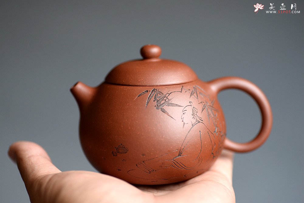 紫砂壶图片：美壶特惠 路达作品 全手文旦 一树装饰 圆润饱满 实用耐品 - 宜兴紫砂壶网