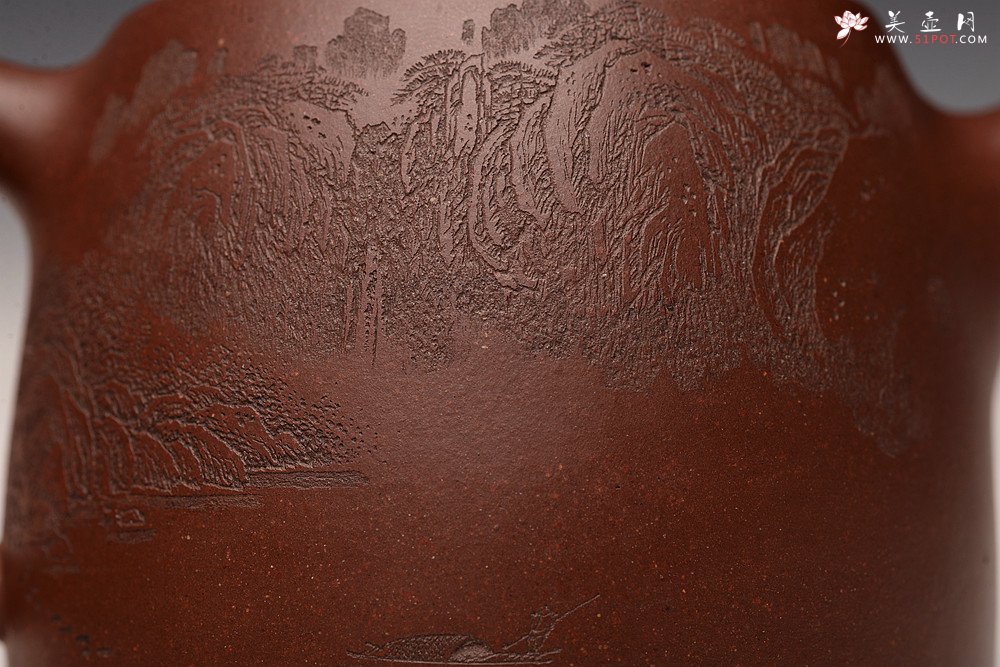 紫砂壶图片：通景山水 丰润挺拔  优质地槽青 全手大汉铎 - 宜兴紫砂壶网