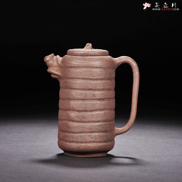 紫砂壶图片：盘泥调条壶 - 宜兴紫砂壶网