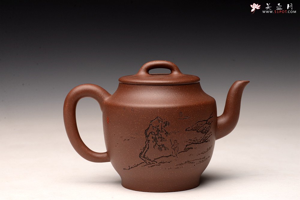 紫砂壶图片：张听刚精心装饰 元瑞 古风秉然 老紫泥调砂 做工精致 - 宜兴紫砂壶网