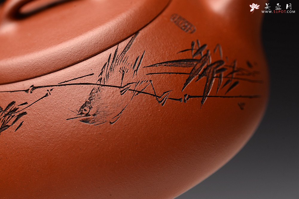 紫砂壶图片：张云熙丙申夏全手精品 雅致耐品 杀茶利器 新味朱泥石瓢 装饰文气 - 宜兴紫砂壶网