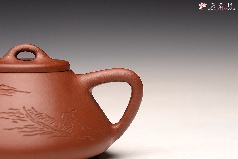 紫砂壶图片：周斌文人作品 全手摹古石瓢 储云高徒潘晓鸣装饰  - 宜兴紫砂壶网
