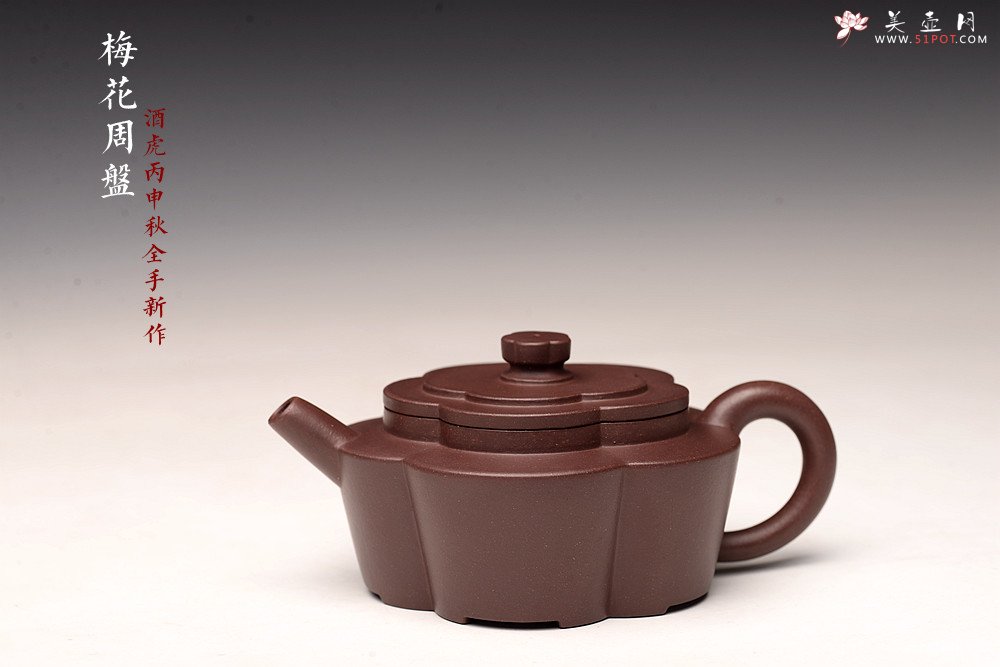 紫砂壶图片：酒虎丙申秋全手新作  梅花周盘 摹古之作 颇具难度 精工 仅此一件 - 宜兴紫砂壶网