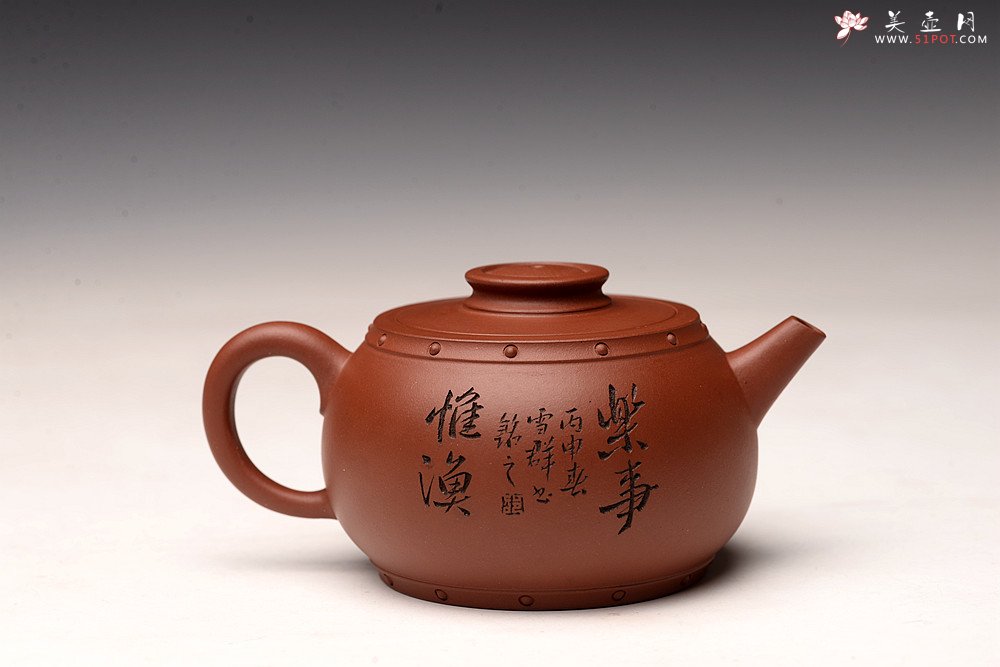 紫砂壶图片：型制耐品 精工实用 石鼓 - 宜兴紫砂壶网