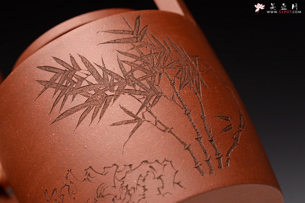 紫砂壶图片：詹黎明丙申秋全手新作 贤提 颇具难度 高路精刻 挺拔 - 宜兴紫砂壶网