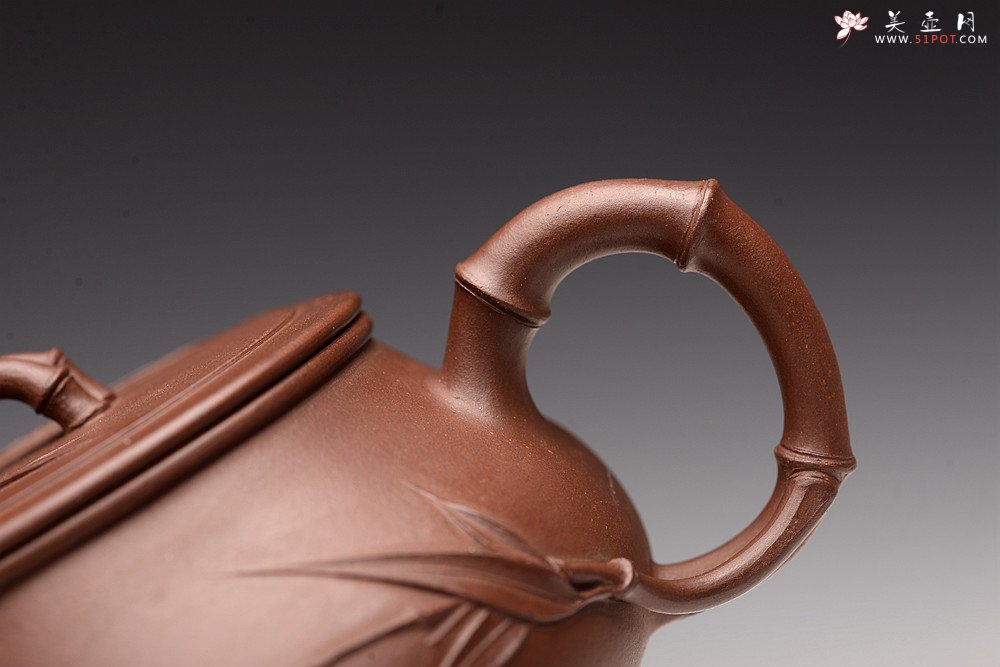 紫砂壶图片：江家风范 雅致清秀 实力之作 全手刹凹清风竹影 居不可无竹~ - 宜兴紫砂壶网