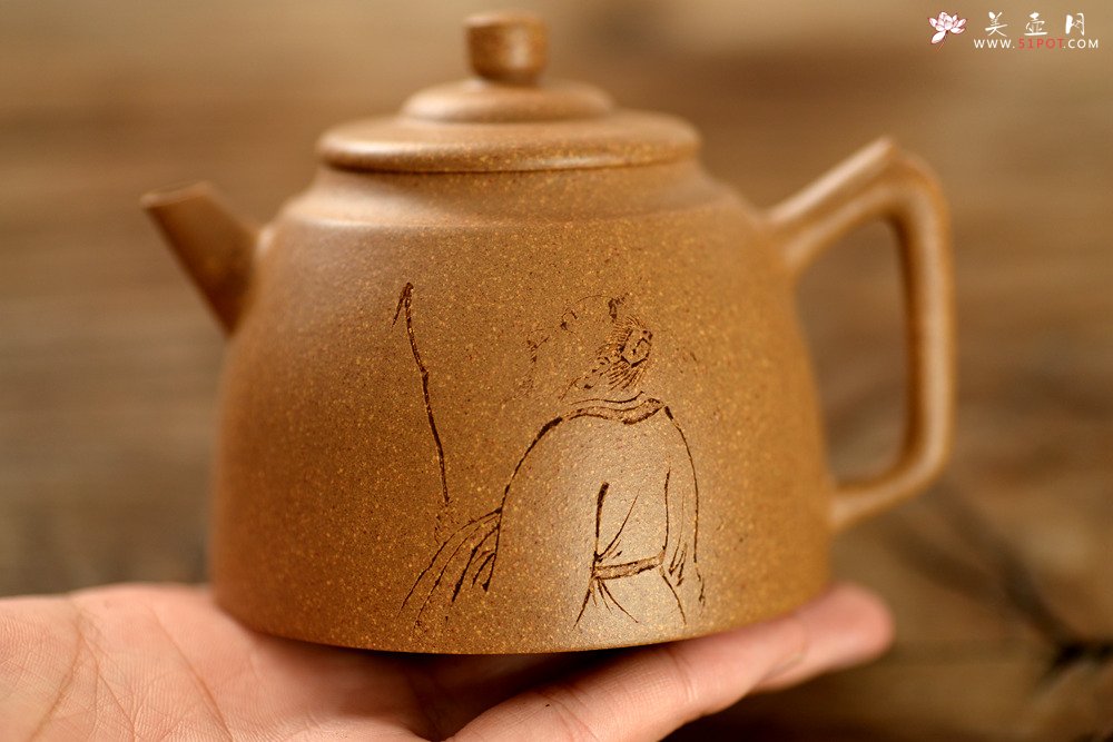 紫砂壶图片：唐文丙申夏新作 游心堂主人装饰 文气有趣  彩段秦钟 - 宜兴紫砂壶网