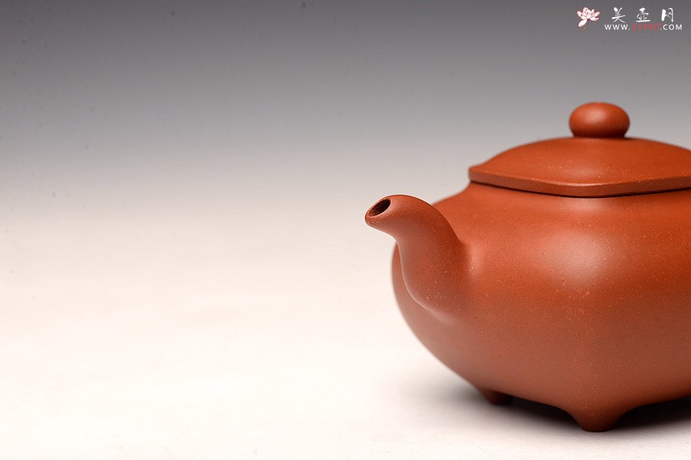 紫砂壶图片：于洪跃丙申夏 全手单片成型 红泥小传炉~ 难度大 娇艳可人 - 宜兴紫砂壶网