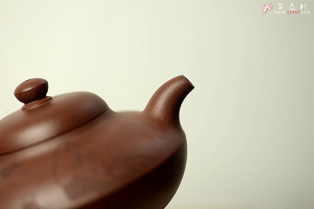 紫砂壶图片：曼生十八式之紫泥合欢 文气装饰 器形周正 做工严谨 - 宜兴紫砂壶网