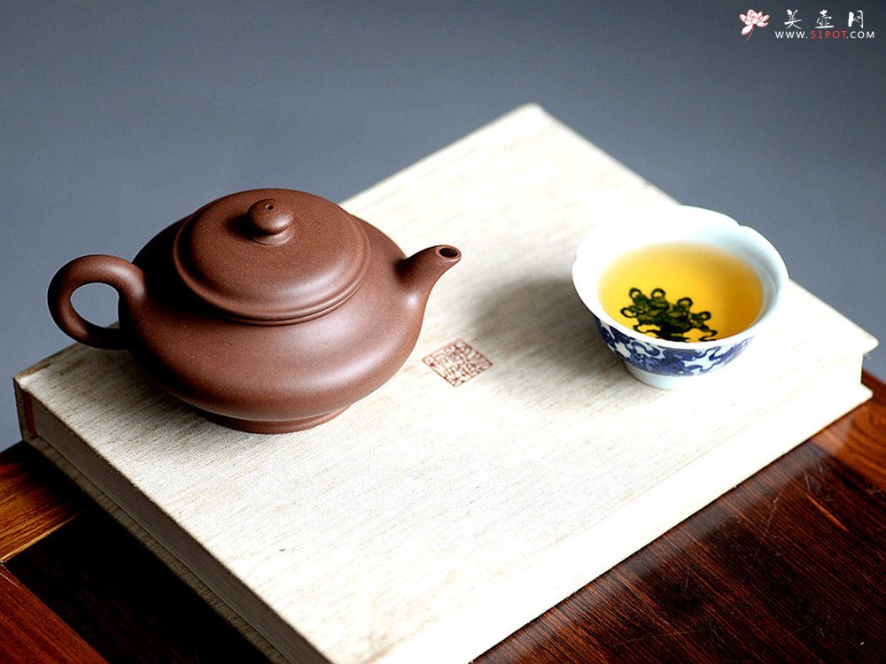 紫砂壶图片：线条流畅 实用经典 文气之作  虚扁 - 宜兴紫砂壶网