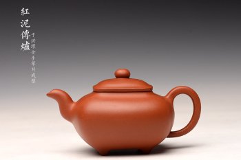 紫砂壶图片：于洪跃丙申夏 全手单片成型 红泥小传炉~ 难度大 娇艳可人 - 宜兴紫砂壶网