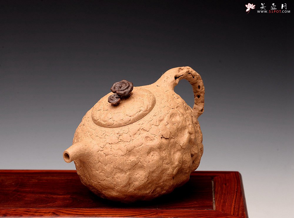 紫砂壶图片：肌理自然生动 全手薄胎灵芝龚春 古朴之味~~~沧桑质感 - 宜兴紫砂壶网