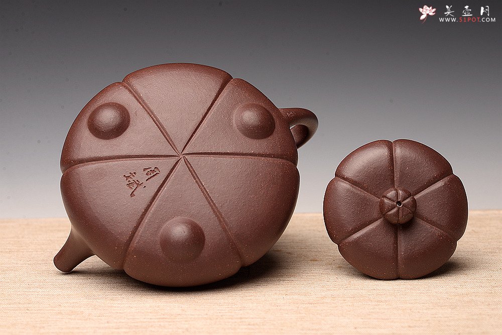 紫砂壶图片：周斌丙申夏全手筋囊器 新梅花石瓢 颇有新意  - 宜兴紫砂壶网