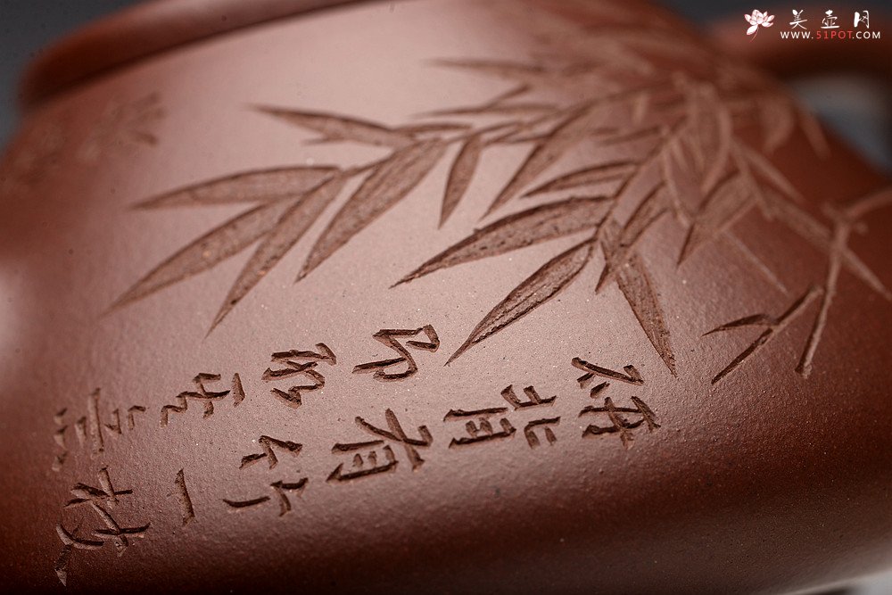 紫砂壶图片：周路健丙申夏摹古之作 张听刚装饰 文气隽永 致敬经典 全手子冶石瓢 - 宜兴紫砂壶网