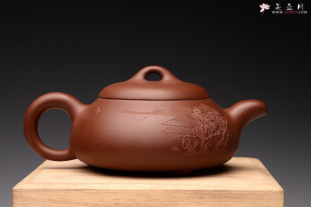 紫砂壶图片：朱牧清新作  张弛有度 工整温润 汉棠石瓢 - 宜兴紫砂壶网