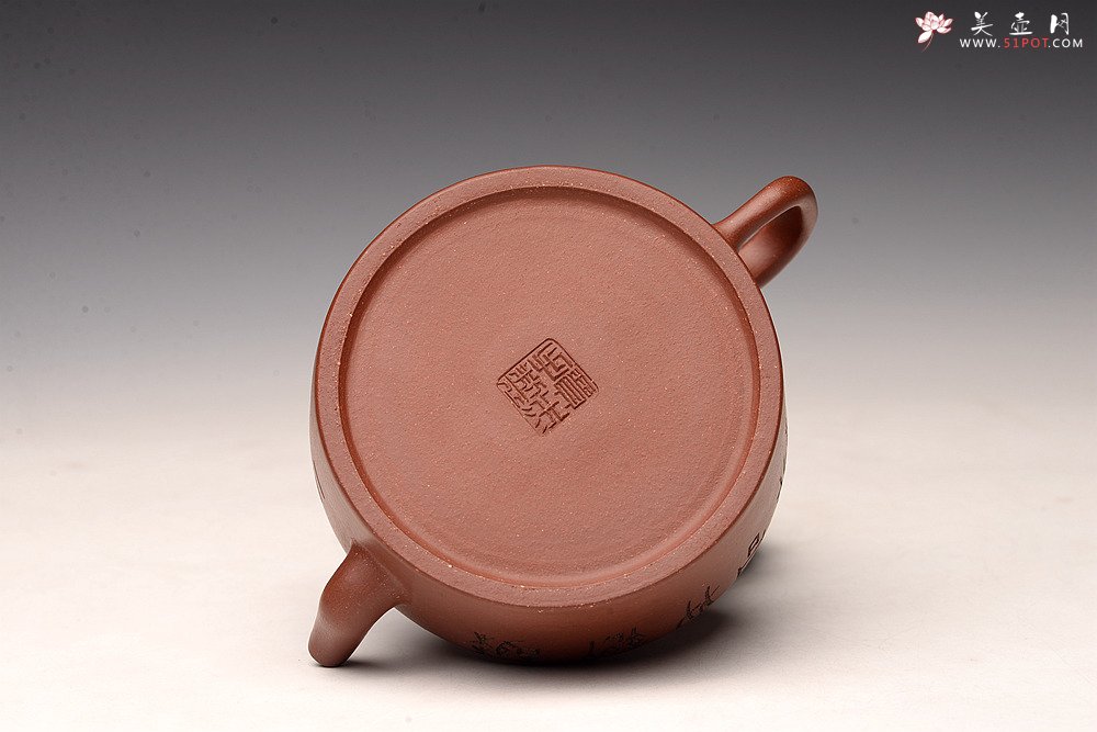 紫砂壶图片：美壶特惠 贾杰全手作品 文气涅盘 古朴大方 墨生装饰 - 宜兴紫砂壶网