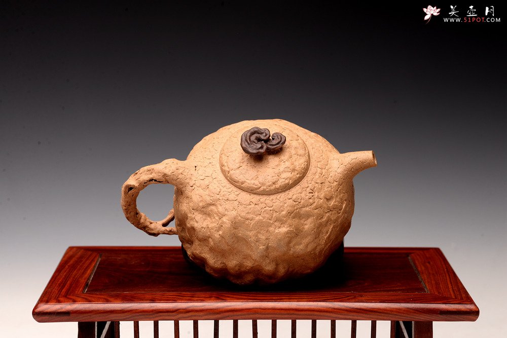 紫砂壶图片：肌理自然生动 全手薄胎灵芝龚春 古朴之味~~~沧桑质感 - 宜兴紫砂壶网