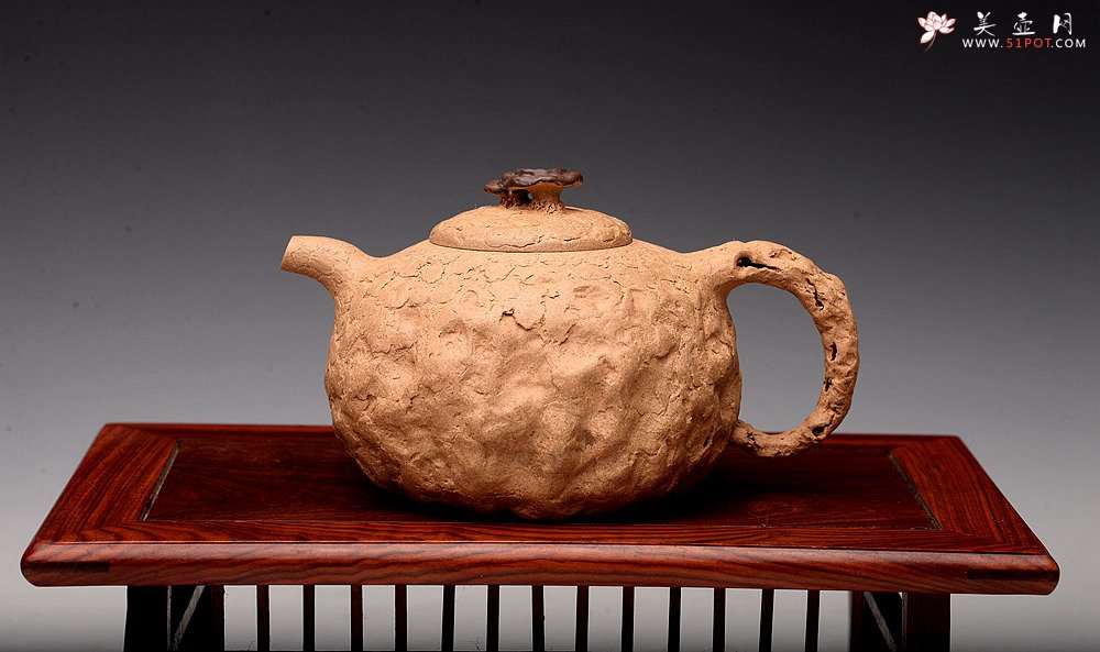 紫砂壶图片：肌理自然生动 全手薄胎灵芝龚春 古朴之味~~~沧桑质感 - 宜兴紫砂壶网