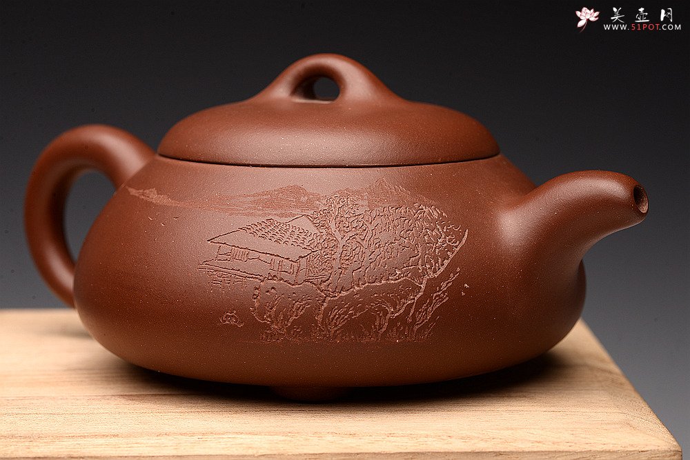 紫砂壶图片：朱牧清新作  张弛有度 工整温润 汉棠石瓢 - 宜兴紫砂壶网