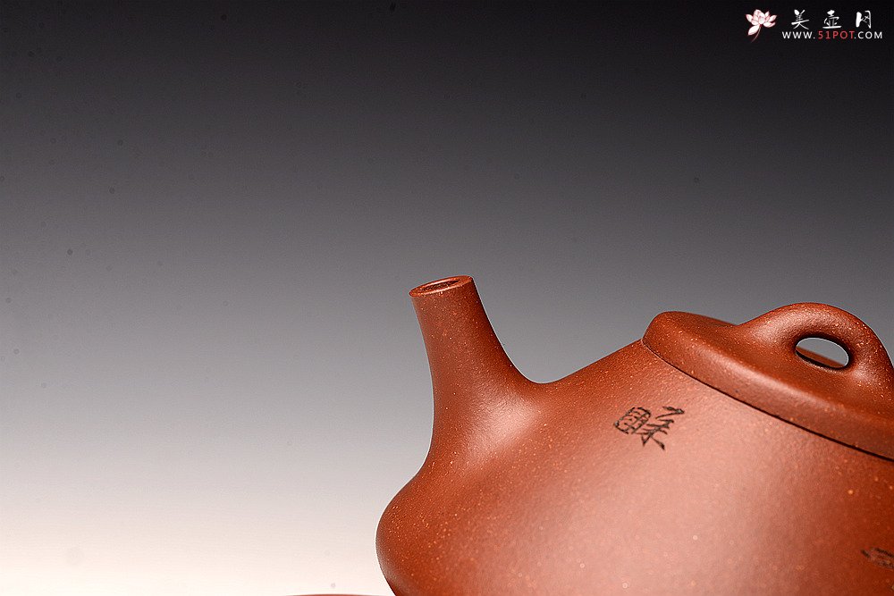 紫砂壶图片：优质降坡泥 周路健全手近作  陆轶舟刻绘 冬日实用子冶石瓢 - 宜兴紫砂壶网