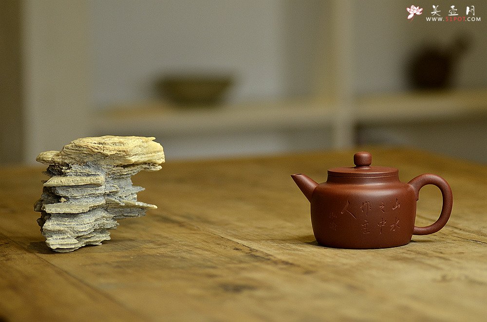 紫砂壶图片：山水之中作主人 摹古剑流德中 - 宜兴紫砂壶网