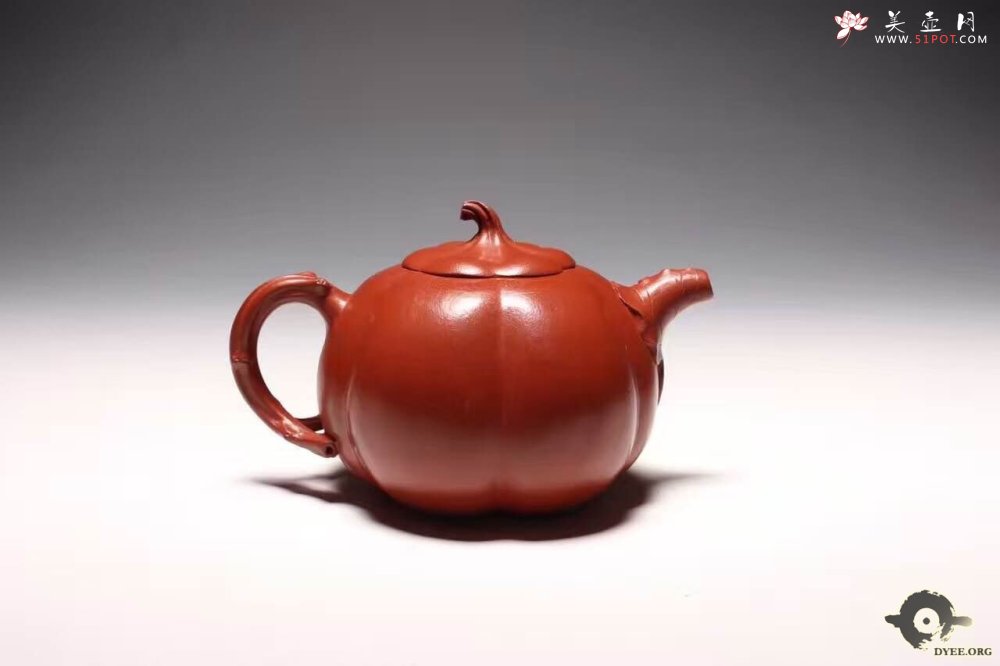 紫砂壶图片：大红袍朱泥南瓜欣赏 - 宜兴紫砂壶网