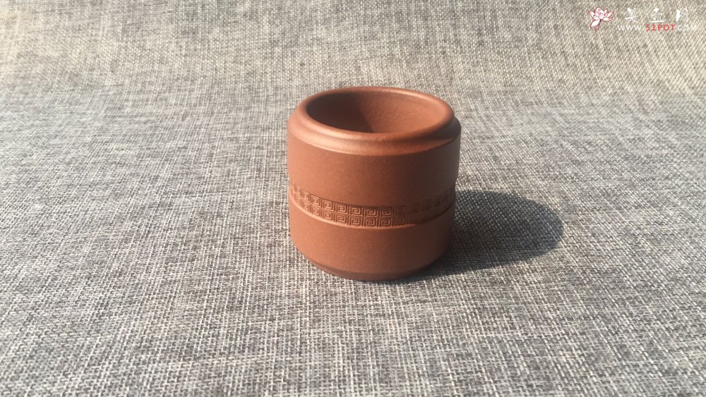 紫砂壶图片：回纹杯 清水泥 - 宜兴紫砂壶网