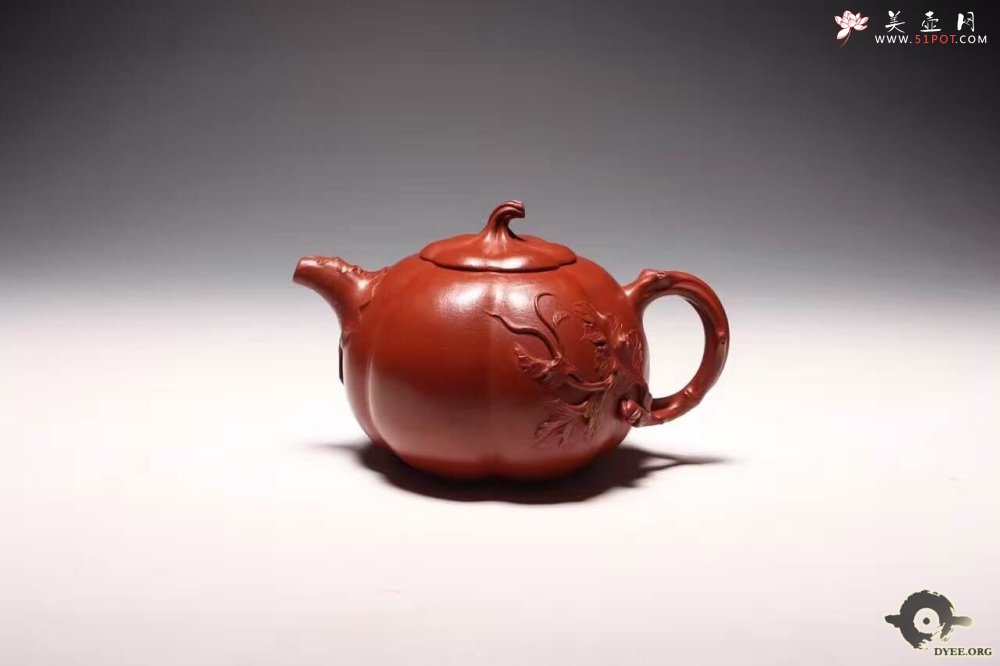 紫砂壶图片：大红袍朱泥南瓜欣赏 - 宜兴紫砂壶网