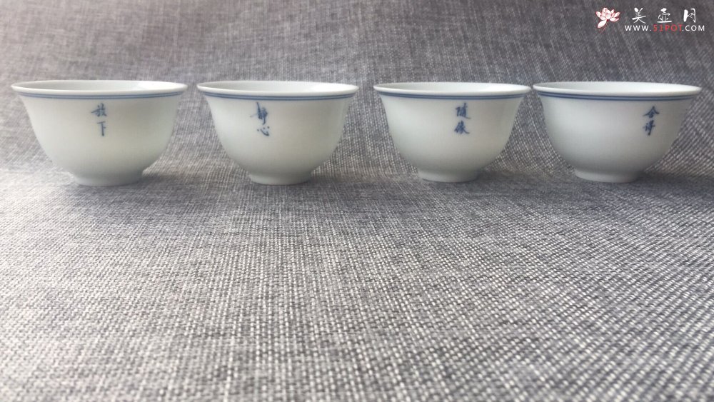 紫砂壶图片：青花写字杯 - 宜兴紫砂壶网