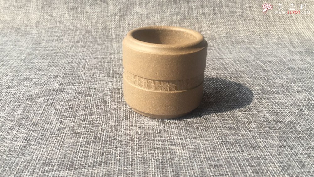 紫砂壶图片：段泥回纹杯 - 宜兴紫砂壶网