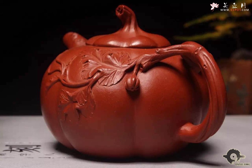 紫砂壶图片：大红袍朱泥南瓜欣赏 - 宜兴紫砂壶网