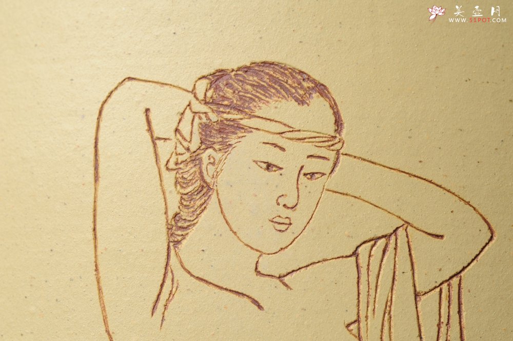 紫砂壶图片：出水芙蓉 清雅笔筒 自品 - 宜兴紫砂壶网