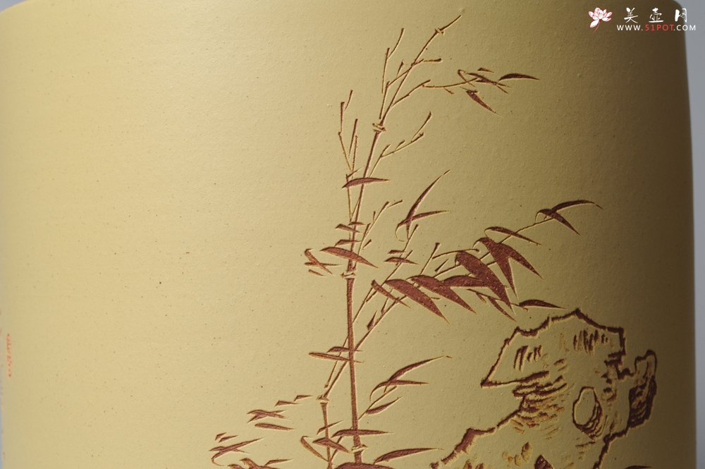 紫砂壶图片：素雅 文气 有兰有竹 笔筒 功力精湛 - 宜兴紫砂壶网