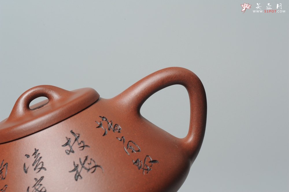紫砂壶图片：袁冠定文气装饰 全手工子冶石瓢 - 宜兴紫砂壶网