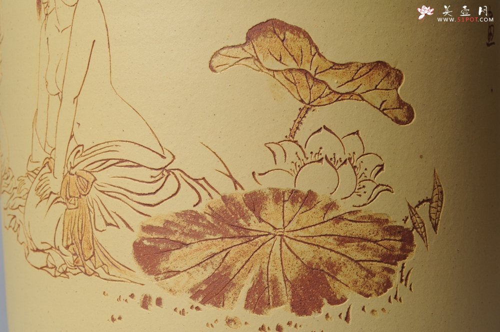 紫砂壶图片：出水芙蓉 清雅笔筒 自品 - 宜兴紫砂壶网